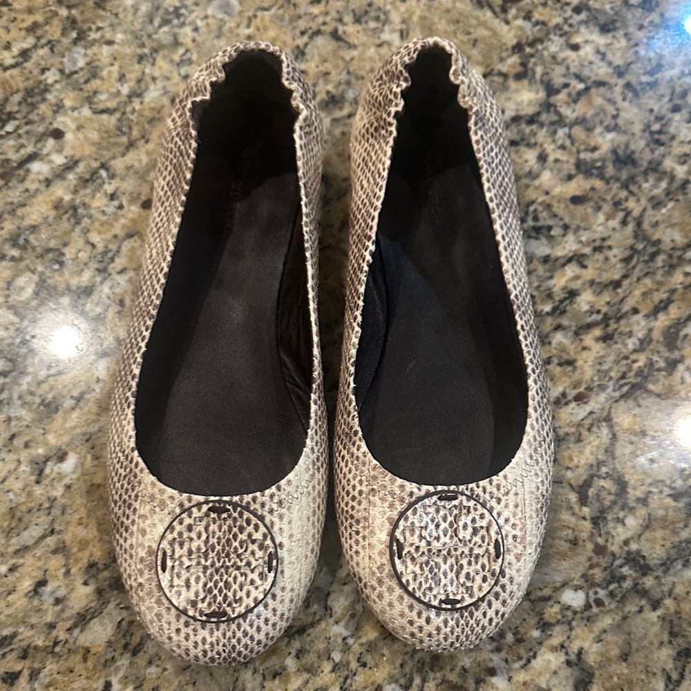 Tory Burch Snakeskin Patterned Flats